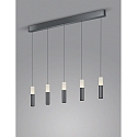 pendant luminaire LIDOS 5 flames, direct / indirect IP20, black chrome dimmable