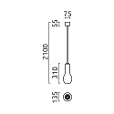 Helestra pendant luminaire GARA 1 flame E27 IP20, black chrome dimmable