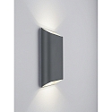 Helestra Udend�rs wall luminaire TOCO44 firkantet, direkte / indirekte IP54, grafit d�mpbar