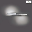 Hufnagel LED wall lamp CLAREO, angular, 2 lamp bodies, separately 350 swiveling, 13W 2700K 1500lm, dimmable, matt nickel