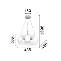 Pendant luminaire AUDI-10 SP5, 5 flames, E27, 60W, smoked glass