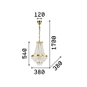 Lysekrone CAESAR SP6, 6-flammer, G9, 40W, chrom