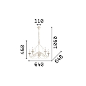 Ideal Lux Lysekrone CORTE SP5, 5-flammer, E14, rust