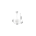 Ideal Lux Pendel CANDY SP1 D40, E27, �40cm, hvid
