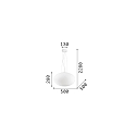 Ideal Lux Pendant luminaire CANDY SP1 D50, E27, �50cm, white