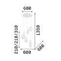 Ideal Lux Pendel SOFT SP6, 6-flammer, G9, 40W, hvid
