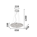 Ideal Lux Pendant luminaire KING SP12, 12 flames, G9, 40W, gold