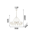 Ideal Lux Lysekrone CORTE SP12, 12-flammer, E14, rust