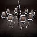 Ideal Lux Lysekrone BLANCHE SP8, 8-flammer, E14, sort