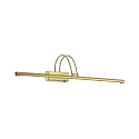 LED wall luminaire BOW, width 76cm, 8W 3000K 450lm, pivotable, with switch, brushed brass