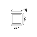Ideal Lux LED recessed area light GROOVE SQUARE, IP20, 22.7cm, 30W 3000K 2450lm 110�, white