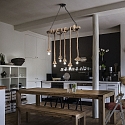 Ideal Lux Pendant luminaire CANAPA, 6 flames, 80cm, E27, black metal, with natural hemp rope