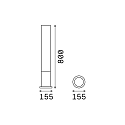 Ideal Lux Outdoor floor luminaire EDO OUTDOOR ROUND, IP44, height 80cm, GX53 max. 15W, white