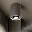 Ideal Lux Ceiling luminaire OAK ROUND, IP20, Ø 13.5cm, GU10, pivotable, cement, grey