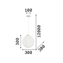 Pendant luminaire BOA, 1 flame, E27, with 12m fabric coated cable and 6 hooks