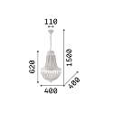 Ideal Lux Lysekrone MONET 5-flammer E14 IP20, hvid