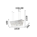 Pendant luminaire MARTINEZ, 8 flames, lenght 103cm, E14