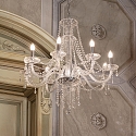 Ideal Lux Lysekrone AMADEUS 8-flammer E14 IP20, chrom, gennemsigtig