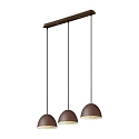 Pendel FOLK 3-flammer E27 IP20, mat, kaffebrun d�mpbar