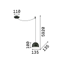 Pendant luminaire TALL BIG, � 13.5cm / height max. 592cm, E27 max. 42W, open