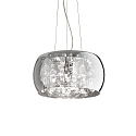 Pendel AUDI-80 5-flammer G9 IP20, chrom, klar, r�gfarver