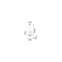 Ideal Lux Pendant luminaire PEGASO, 3 flames, � 40cm, E14, chrystal, brushed brass / organza