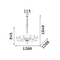 Lysekrone BRIGITTA 12-flammer E14 IP20