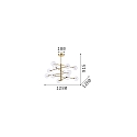 Pendant luminaire EQUINOXE, 12 flames, incl. G4 2W 3000K, metal / clear glass