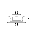 Ideal Lux Aluminium profile SLOT RECESSED TRIM 12mm incl. cover + mounting kit, 200cm, white
