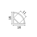 Ideal Lux Corner profile SLOT SURFACE 11mm, incl. round cover + mounting kit, 200cm, white