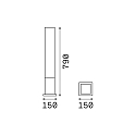 Ideal Lux Outdoor floor luminaire EDO OUTDOOR SQUARE, IP44, height 79cm, GX53 max. 15W, coffee brown