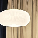 Ideal Lux Pendant luminaire ARIZONA, 5 flames, � 50cm, incl. 5x GX53 3000K, satined brass / white