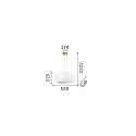 Ideal Lux Pendant luminaire ARIZONA, 5 flames, � 50cm, incl. 5x GX53 3000K, satined brass / white