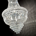 Ideal Lux Pendant luminaire DUBAI, 10 flames, � 52cm, E14, metal / refined chrystal, chrome