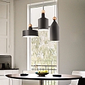 Ideal Lux Pendant luminaire TRIADE-1, � 15cm / H 28cm, E27, dark grey / gold decor