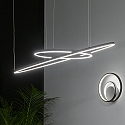 Ideal Lux LED pendant luminaire ORACLE SLIM, � 90cm, 48W 3000K 3000lm, black