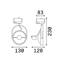 3-faset spot GLIM TRACK GU10 IP20
