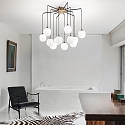 Ideal Lux Pendant luminaire RHAPSODY, 12 flames, � 65cm, incl. G9 3.2W 3000K, brass