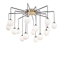Pendant luminaire RHAPSODY, 16 flames, � 95cm, incl. G9 3.2W 3000K, brass
