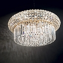Ideal Lux Pendant luminaire NABUCCO, 12 flames, � 60cm, E14, gold / clear chrystals
