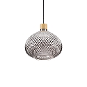 Pendel BERGEN 3 E27 IP20, tr�, pulverlakeret, r�gfarver, sort