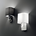 Ideal Lux V�glampe GEA MAP2 SQUARE svingbar, med afbryder, uden sk�rm E27 IP20, sort, pulverlakeret