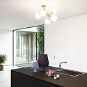 Ideal Lux Loftlampe NODI 5-flammer E14 IP20, messing b�rstet, hvid