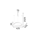 Ideal Lux pendant luminaire GEMINI 425 round, adjustable IP20, brass