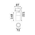 Ideal Lux LED 3-phase track spot QUICK, CRi >90, 21W 3000K 2400lm 30�, not dimmable, white
