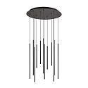 LED pendant luminaire FILO, 12-flame, adjustable height, 23W 3000K, black