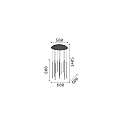 Ideal Lux LED pendant luminaire FILO, 12-flame, adjustable height, 23W 3000K, black