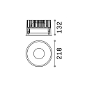 Indbygnings loftlampe OFF 218 rund IP20, hvid