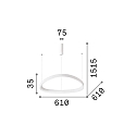 Ideal Lux pendant luminaire GEMINI 610 round, adjustable IP20, brass