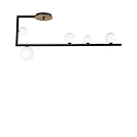 Ideal Lux Celing luminiare BIRDS, 5-flame, 5x G9, black / white / satined brass